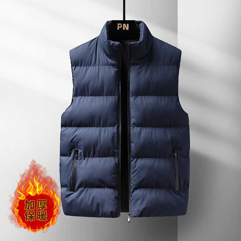 Padded Vest Gilet - Men Winter Thick Padded Gilet Stand