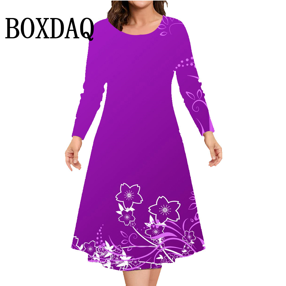 Autumn Winter Long Sleeve Dres - Winter Clothing For Plus Size Women 评论和价格