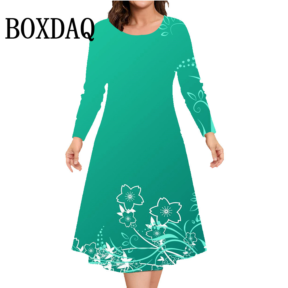 Autumn Winter Long Sleeve Dres - Winter Clothing For Plus Size Women 评论和价格