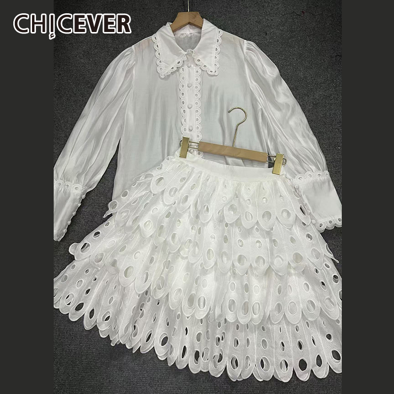 CHICEVER Solid Hollow Out Skir - Winter Wear Clothes 评论和价格
