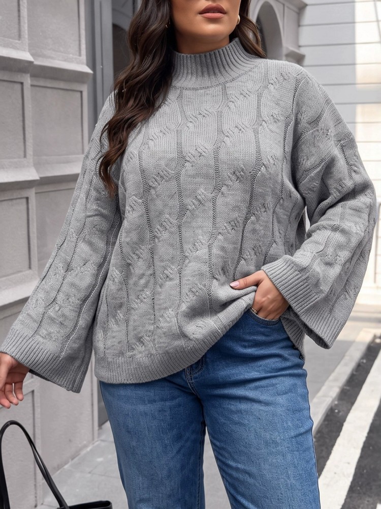 Women's Plus Size Casual Knitt - Winter Clothing For Plus Size Women 评论和价格