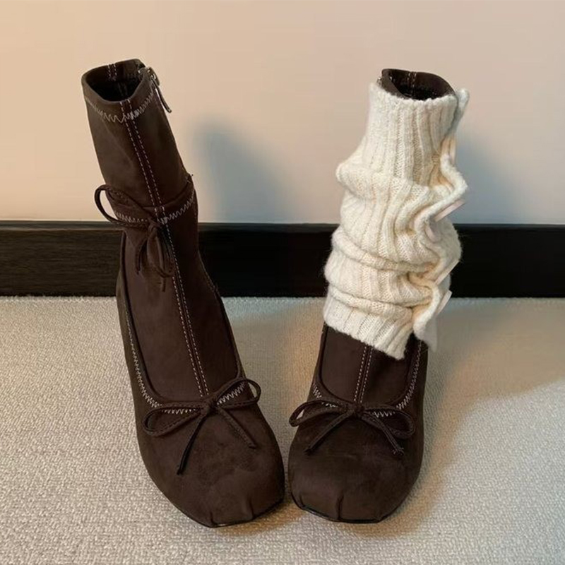 Bow High Heels Women Boots New - Winter Clothing Trends 2025 评论和价格