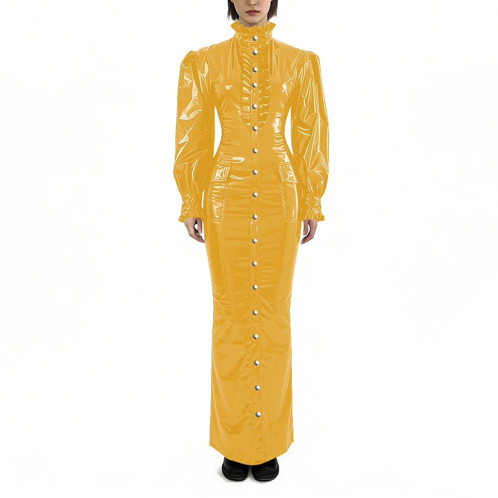 Glossy PVC Long Pencil Dress P - Winter Clothing For Plus Size Women 评论和价格