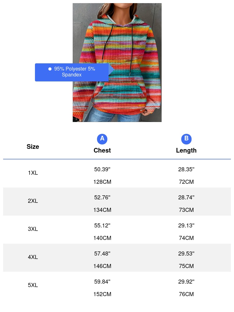 Women's Plus Size Striped Waff - Winter Clothing For Plus Size Women 评论和价格