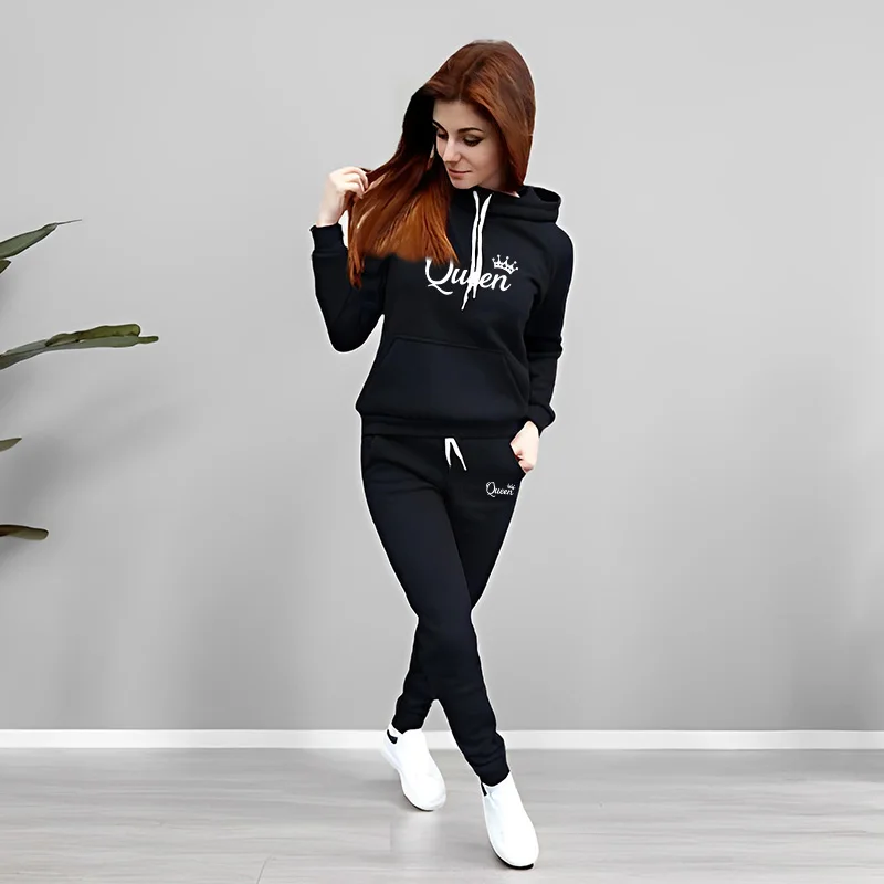 Womens Tracksuit Queen Letter  - Winter Clothing For 评论和价格