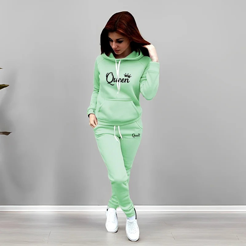 Womens Tracksuit Queen Letter  - Winter Clothing For 评论和价格
