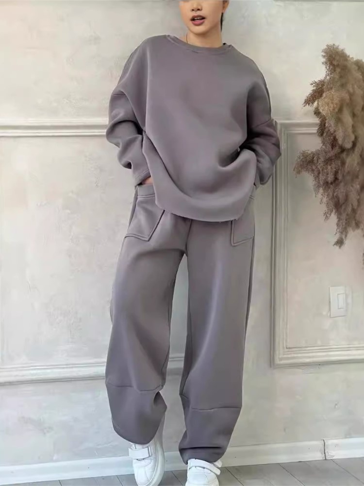 New Solid 2 Piece Set Women's  - Winter Clothing Sales 评论和价格
