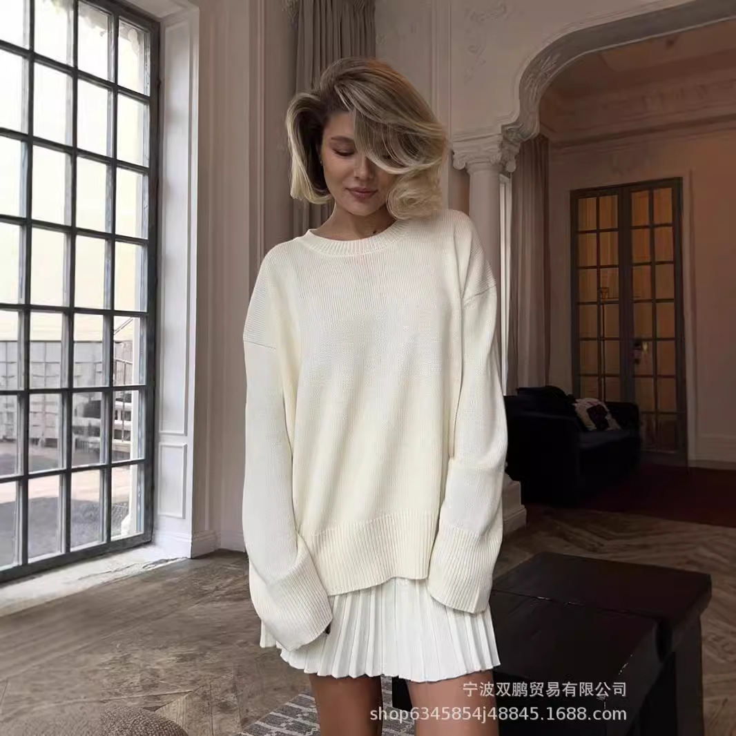 Autumn Solid Color O-neck Swea - Winter Clothing Gear 评论和价格