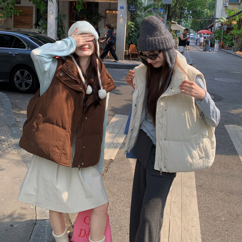 Puffer Vest Women Stand Collar - Padded Vest Gilet 评论和价格