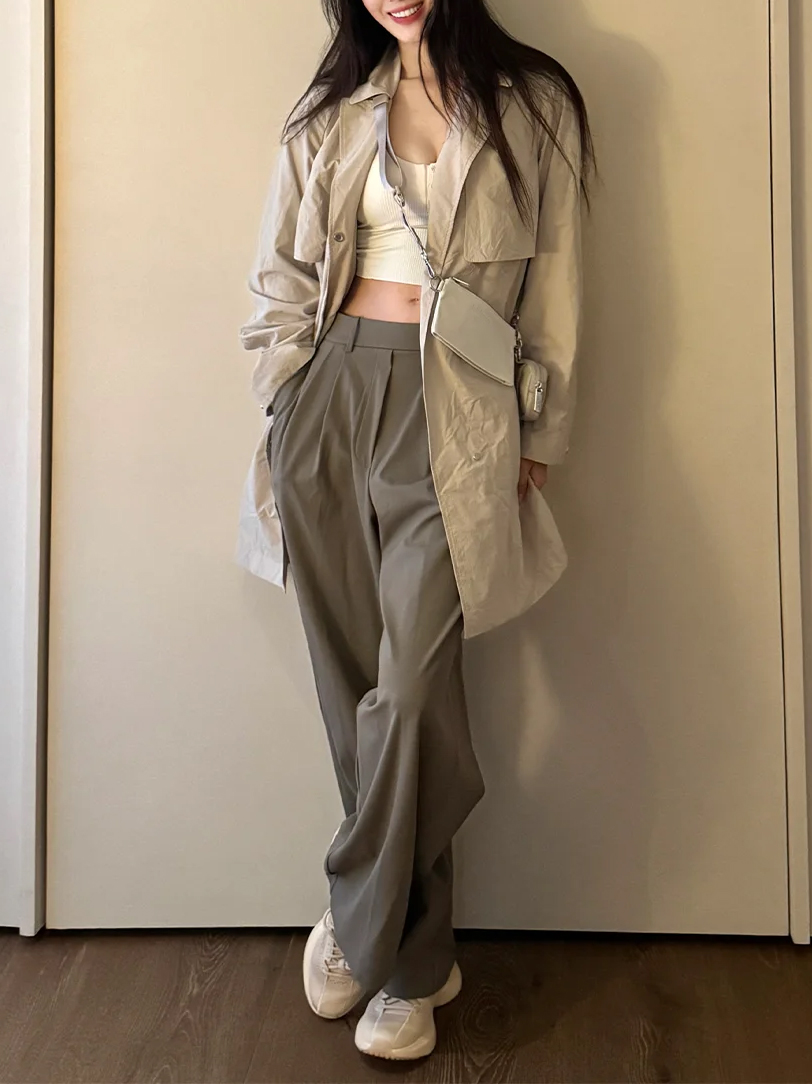 Pocketed suit pants with pleat - Winter Wear Clothes 评论和价格