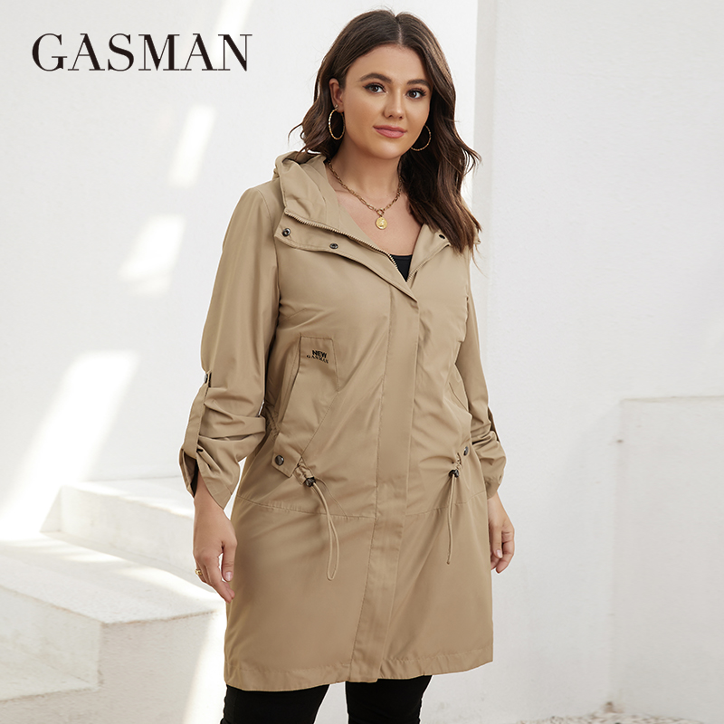 GASMAN Autumn  Trench Coat Plu - Winter Clothing Women Sale 评论和价格