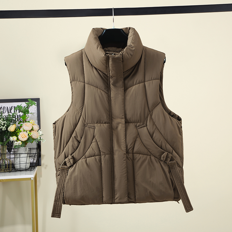 Women High Stand Collar Quilte - Padded Vest Gilet 评论和价格