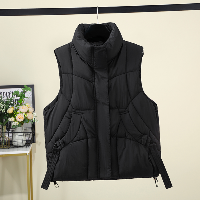 Women High Stand Collar Quilte - Padded Vest Gilet 评论和价格