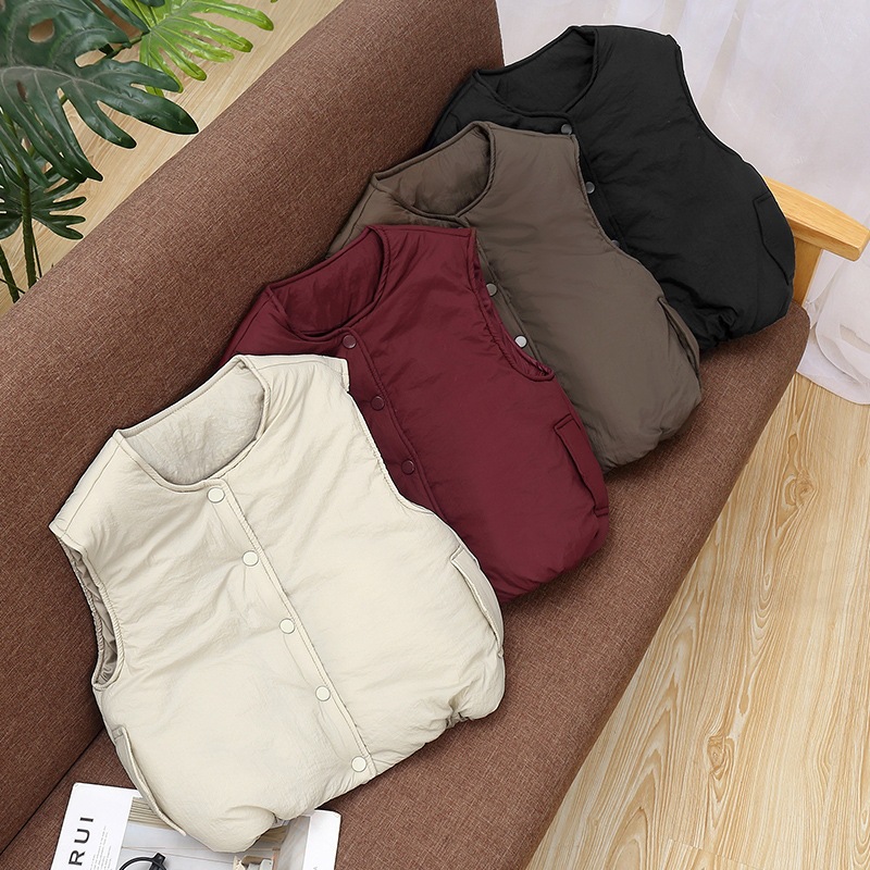 Teen Kids Round Neck Padded Ve - Padded Vest Gilet 评论和价格