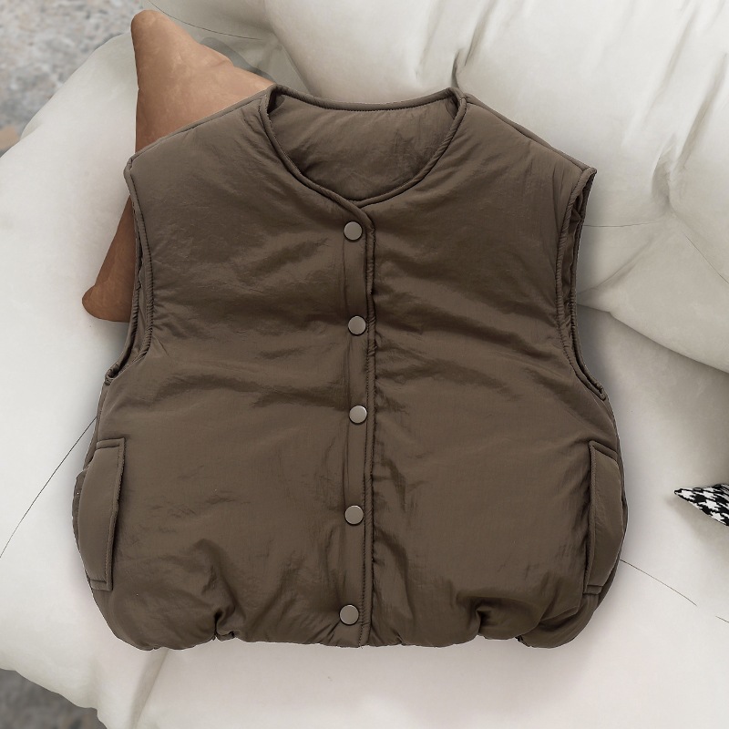Teen Kids Round Neck Padded Ve - Padded Vest Gilet 评论和价格