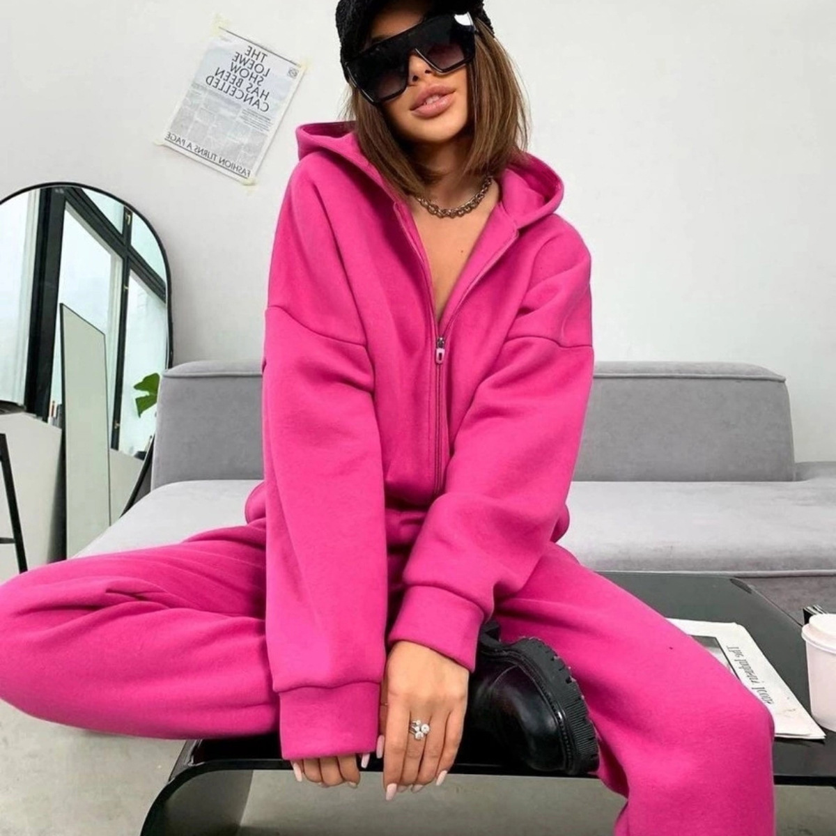 Zipper Hooded Coat Pants Sets  - Winter Clothing Sales 评论和价格